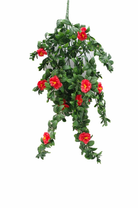 Hanging Red Rose Stem UV 85cm