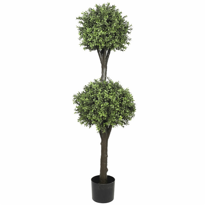 Artificial Topiary Tree (2 Ball Faux Topiary Shrub) 150cm High UV Resistant