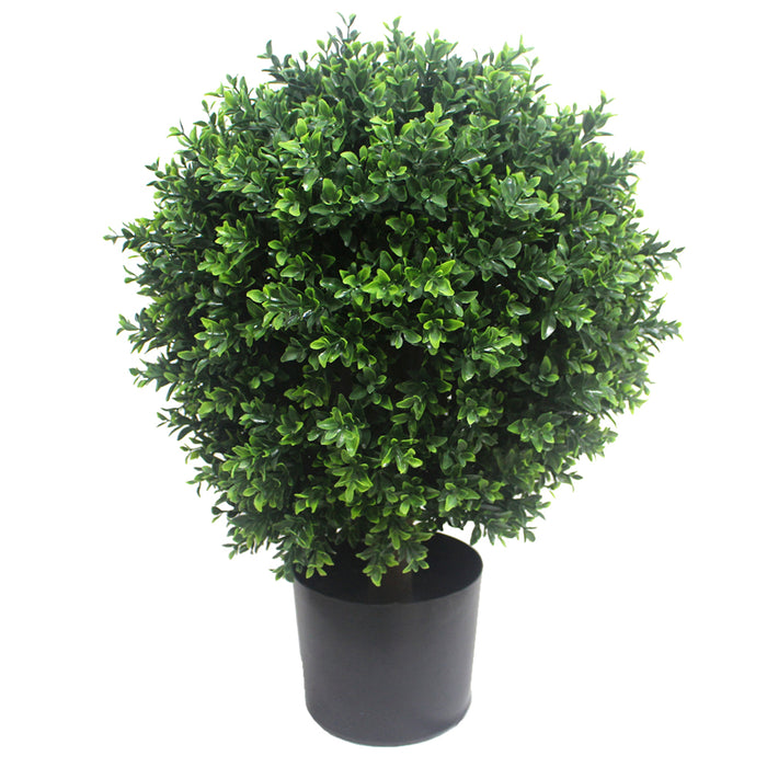 UV Resistant Artificial Topiary Shrub (Hedyotis) 70cm Mixed Green